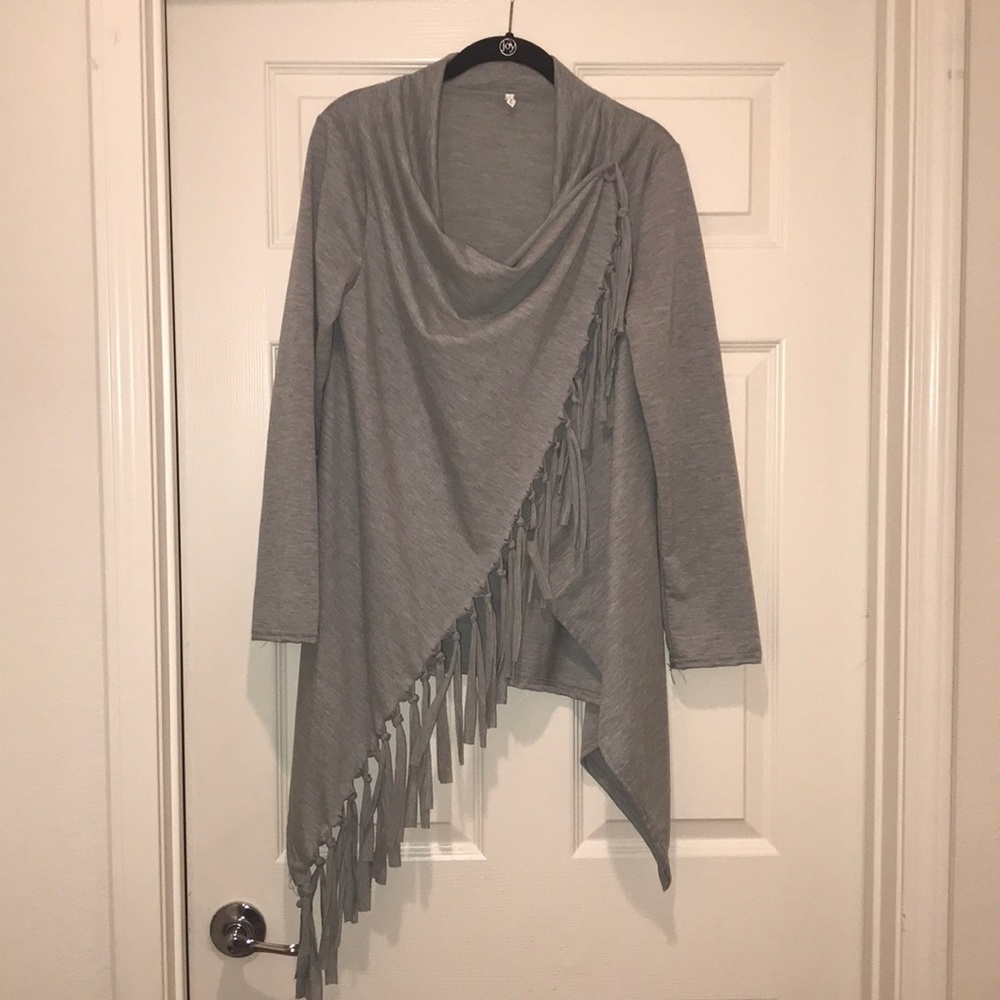 Gray cardigan/wrap